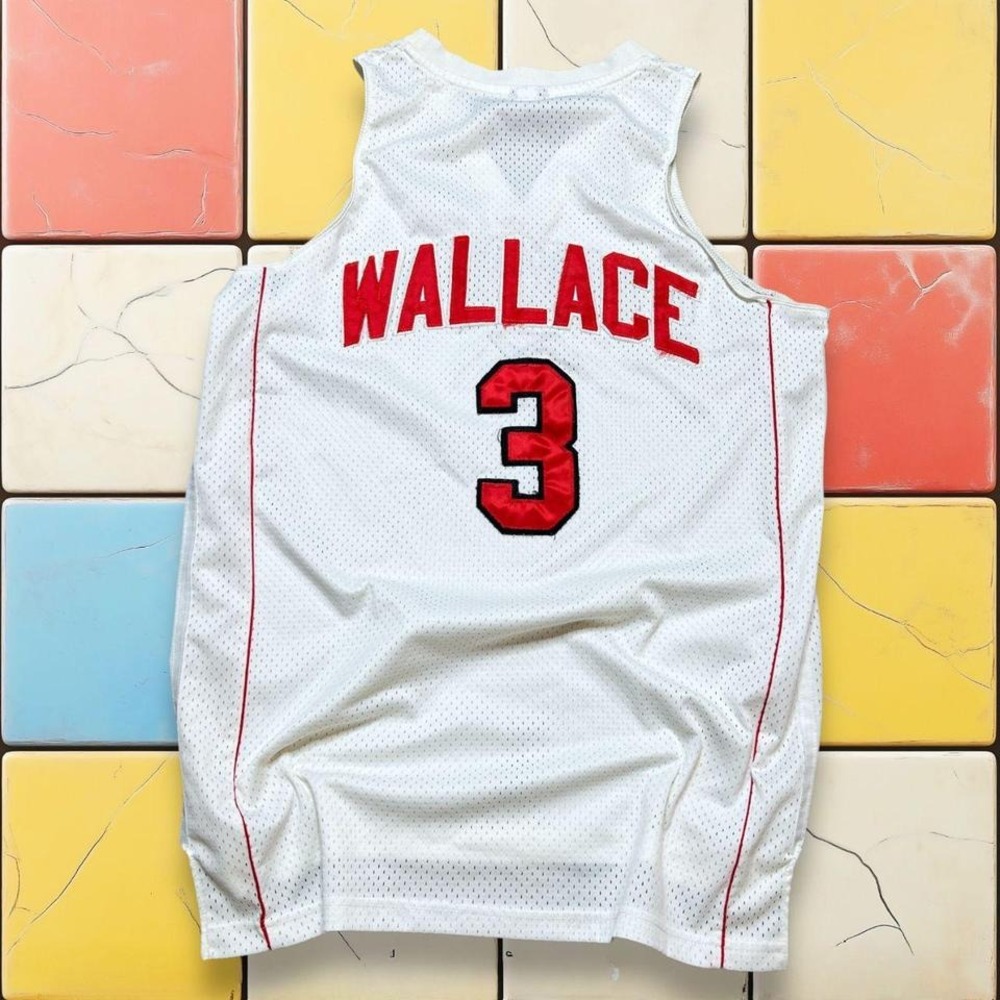 Vintage Y2K 2000S NBA Wallace 3 Bulls Basketball Jersey Starbury White Men Large